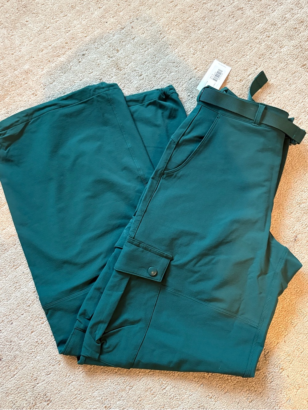 Outdoor Voices Women’s Wide Leg Cargo Pants - Teal - Picture 3 of 3